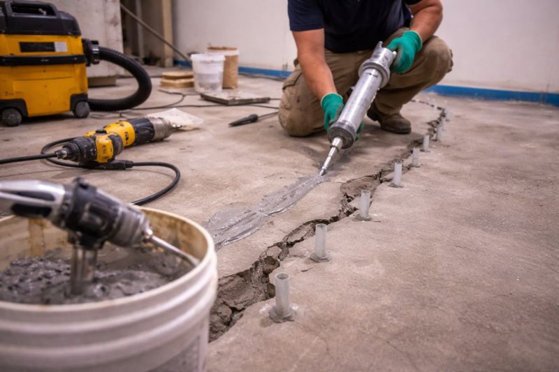 Cracked Basement Floor Repair in Olney, MD