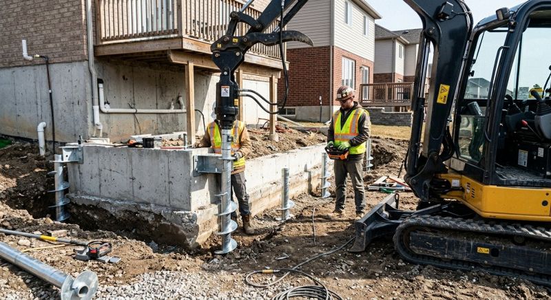 Helical Piers Installation in Olney, MD