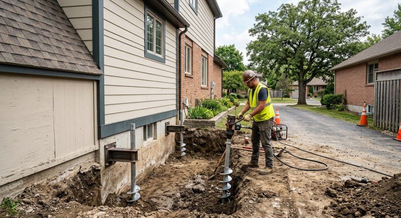 Helical Piers Installation in Olney, MD
