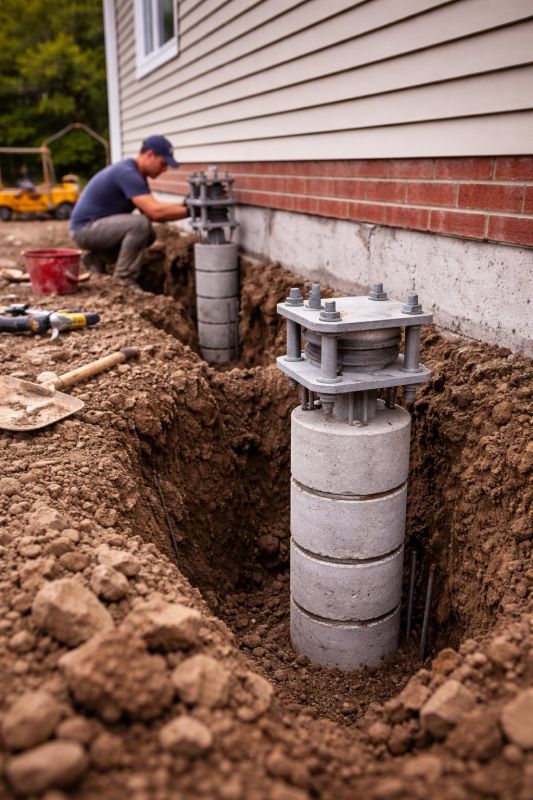 Helical Piers Installation in Olney, MD