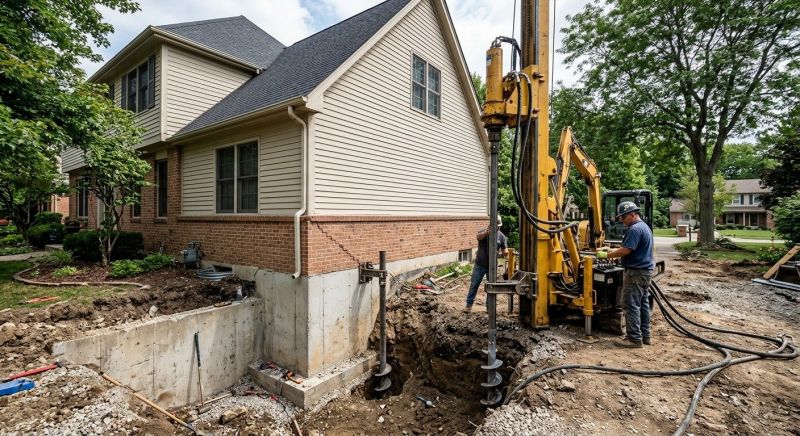 Helical Piers Installation in Olney, MD