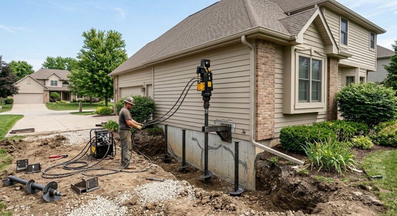Helical Pile Installation in Olney, MD